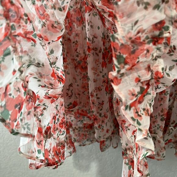 MISA Darla Poppy Print Off Shoulder Mini Dress, Size M - Picture 5 of 10